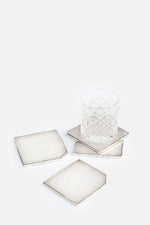White Quartz Coasters, Set of 4