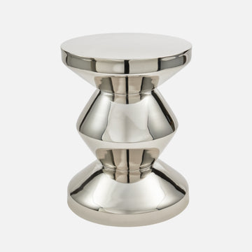 Pols Zig Zag Metal Stool – Silver Side Table