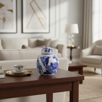 Chinoiserie Flower Jar, 18cm