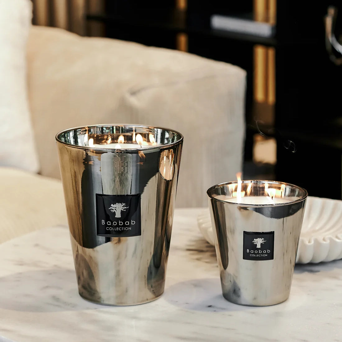شمعة معطرة برائحة الباوباب البلاتيني – بحد أقصى 24