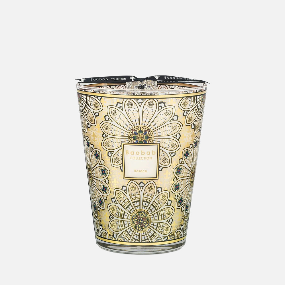 Baobab Collection Rosace 5-wick scented candle in mouth-blown glass, 3kg, front view