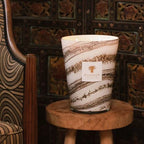 Baobab Collection Sand Siloli 4-wick scented candle in mouth-blown glass, 1.1kg, viewed from above
