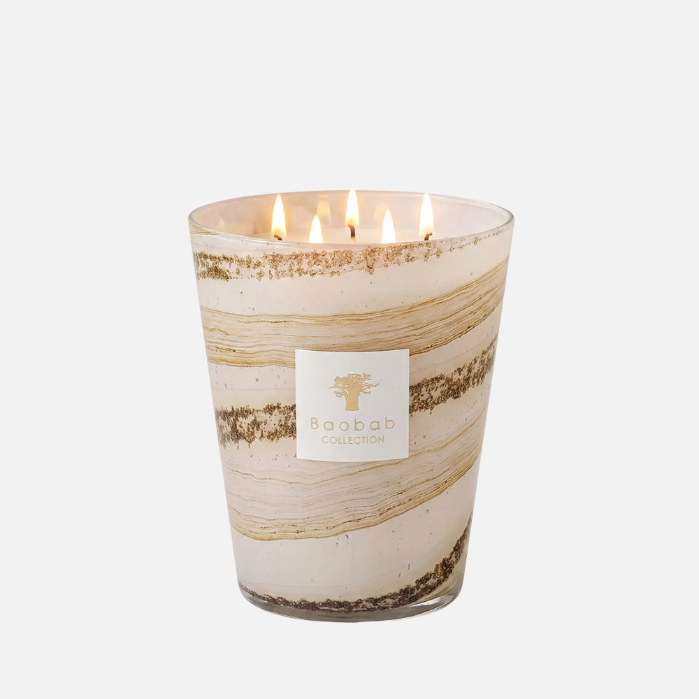 Baobab Collection Sand Siloli 5-wick scented candle in mouth-blown glass, 3kg, front view