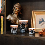 Baobab Collection Stones Marble 4-wick scented candle in mouth-blown glass, 1.1kg, styled in a room setting