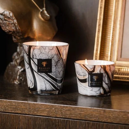 Baobab Collection Stones Marble 5-wick scented candle in mouth-blown glass, 3kg, detail view