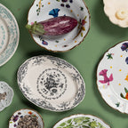 Bitossi Home Fabula decorated porcelain salad bowl, 26cm, detail view