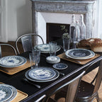 Blue Mismatched Set of 6 Assorted Dinner Plates (Ø 28,5 cm - Ø 27,4 cm )