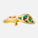 Brass Turtle Box with Malachite Inlay – Decorative Storage Accent