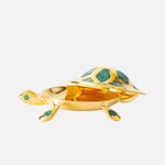 Brass Turtle Box with Malachite Inlay – Decorative Storage Accent