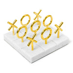 Brass Tic-Tac-Toe Set - Marble Base