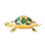 Brass Turtle Box with Malachite Inlay – Decorative Storage Accent