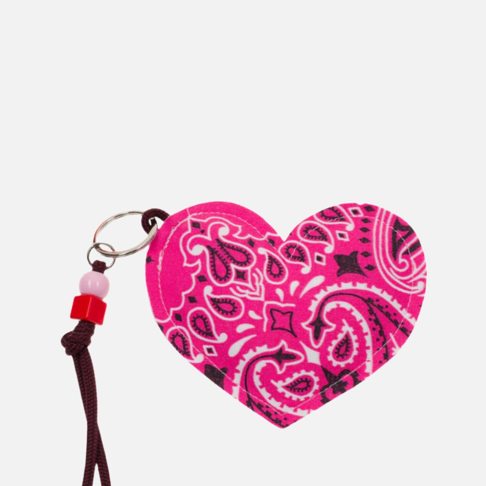 Coeur Key Ring, Fuchsia & Bordeaux