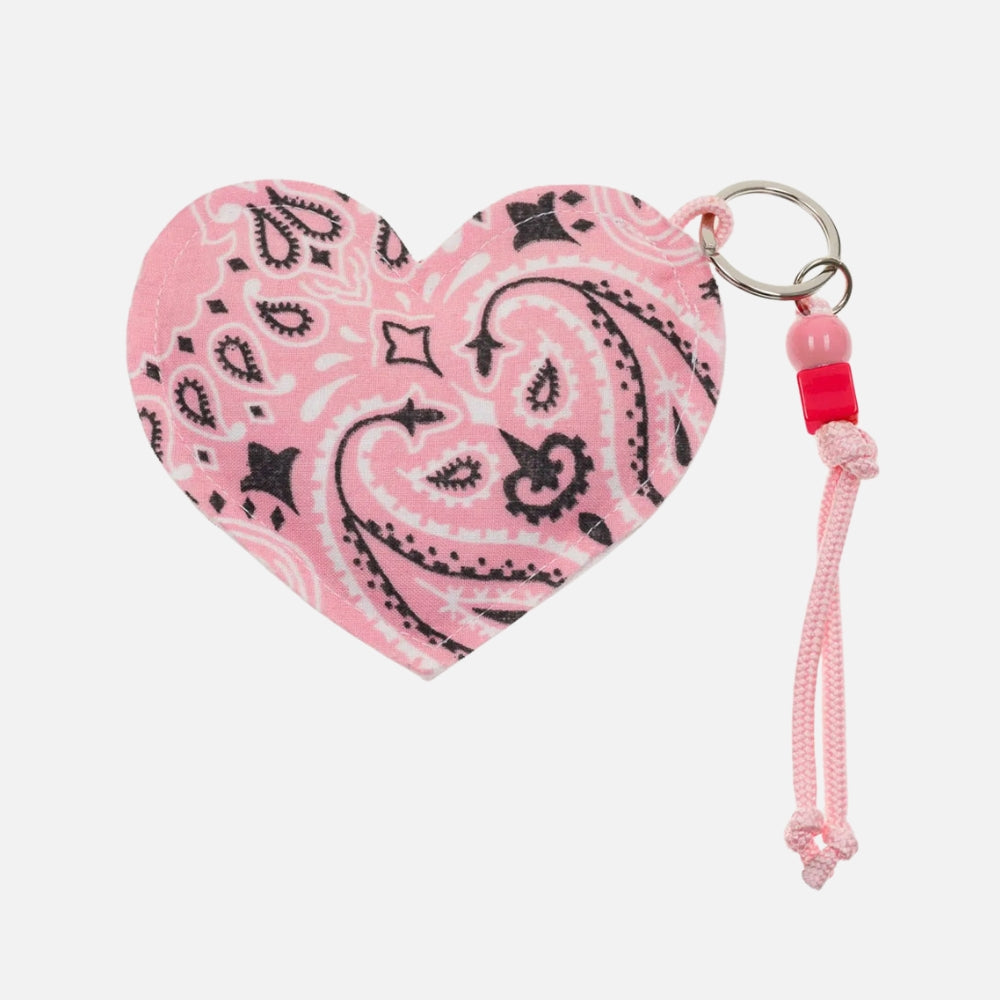 Coeur Key Ring, Pale Pink & Bordeaux