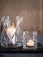 Hurricane Crystal Lamp Medium – Hand-Cut Candle Holder