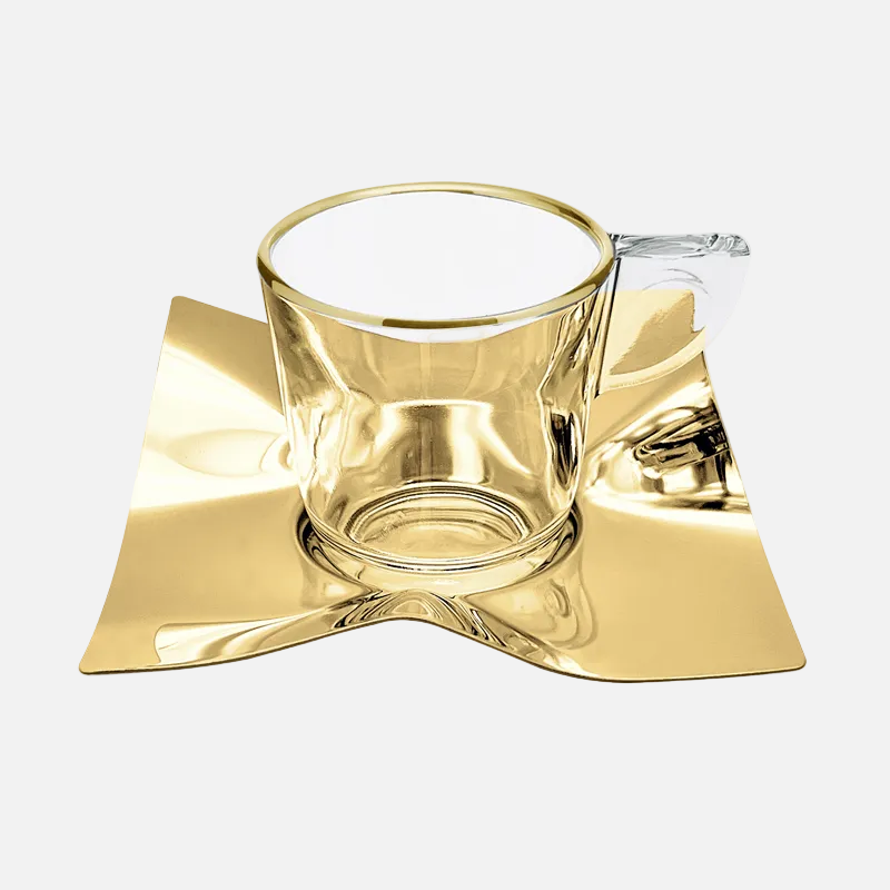 Carissa Turkish Coffee Cup, Gold, Set of 6
