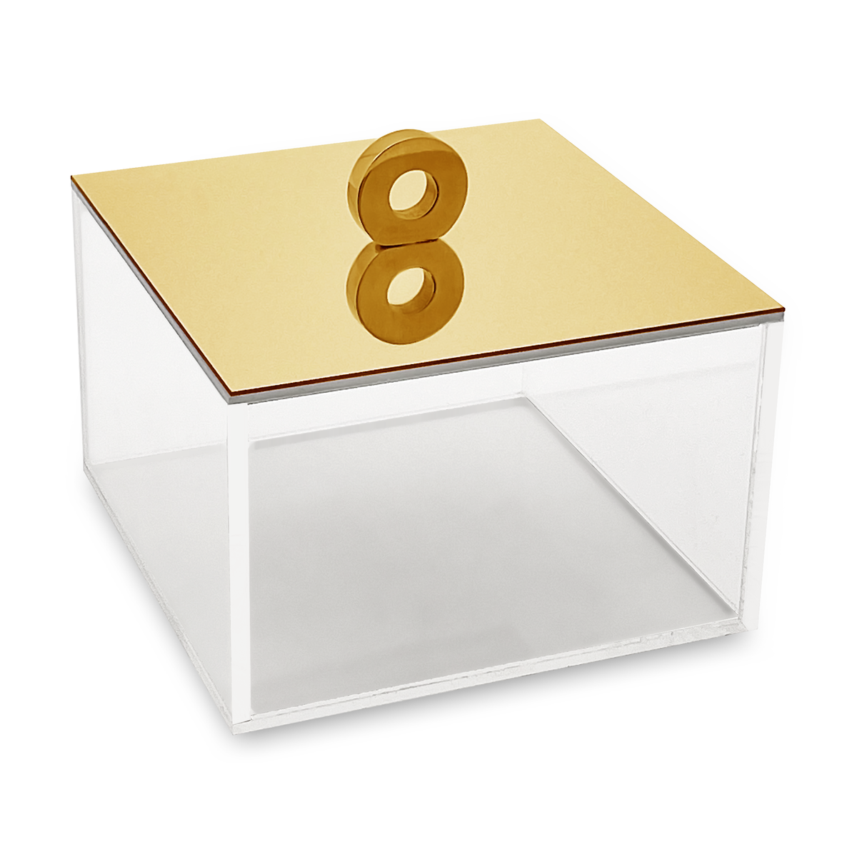 Square Gold Plexi Box, 12x12cm