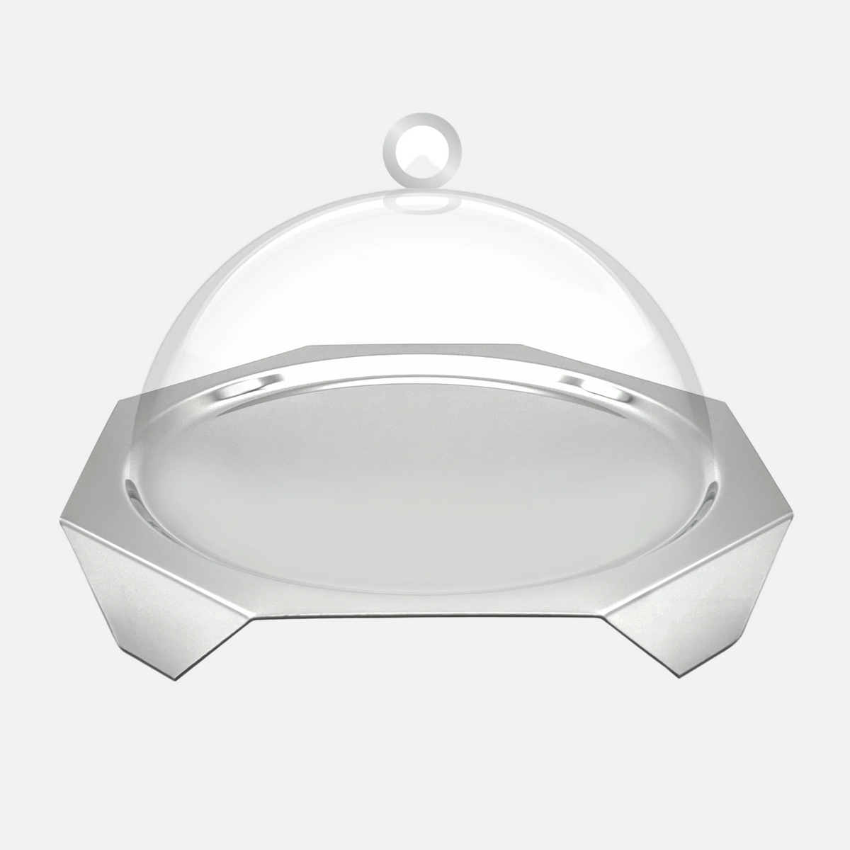 Hexagon pastry & cheese stand slvr