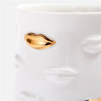 Gilded Gala Mug - Porcelain Coffee Cup with Gold Accents