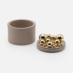 Champagne Sphérades Round Box, Stone, 12.5cm