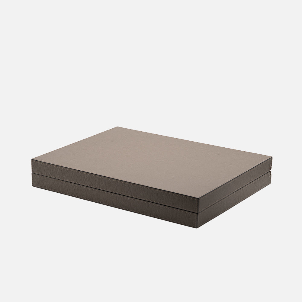 Giobagnara Small Backgammon Case, Mud, back view (2)