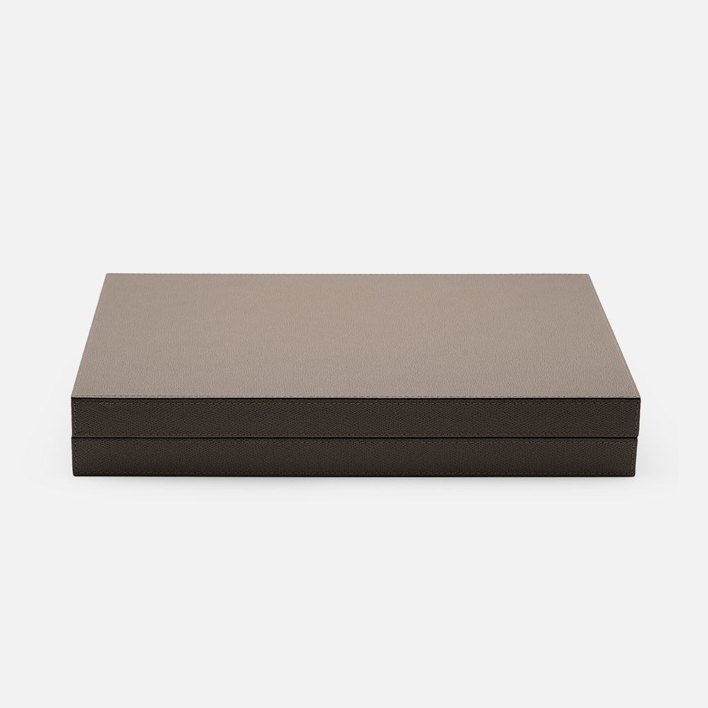 Giobagnara Small Backgammon Case, Mud, back view (5)