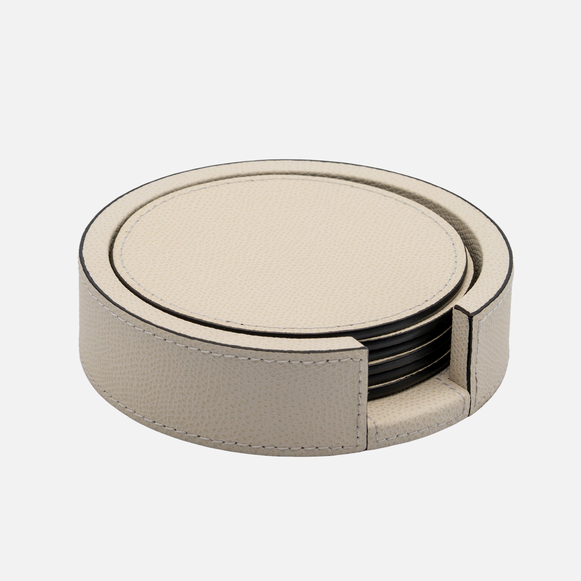Tao Coaster Holder with 6 Coasters, off white