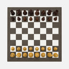 Giobagnara Triple Game Box: Chess, Draughts & Dominos, Mud, front view