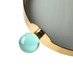 Globo Decorative Tray – Brass Frame with Acrylic Handles