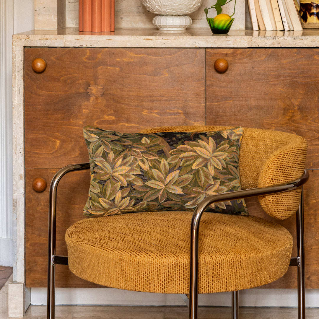 Carino Cushion in Green Foliage Tapestry Fabric (50 x 30 cm)