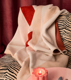 Roma Merino Wool Throw in beige & pink