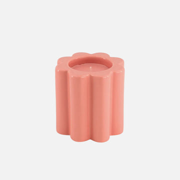 شمعة كانديلا برائحة شجرة التين في وعاء خزفي وردي فاتح