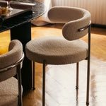 Libera Chair — Cream White Curly Wool & Chromed Metal