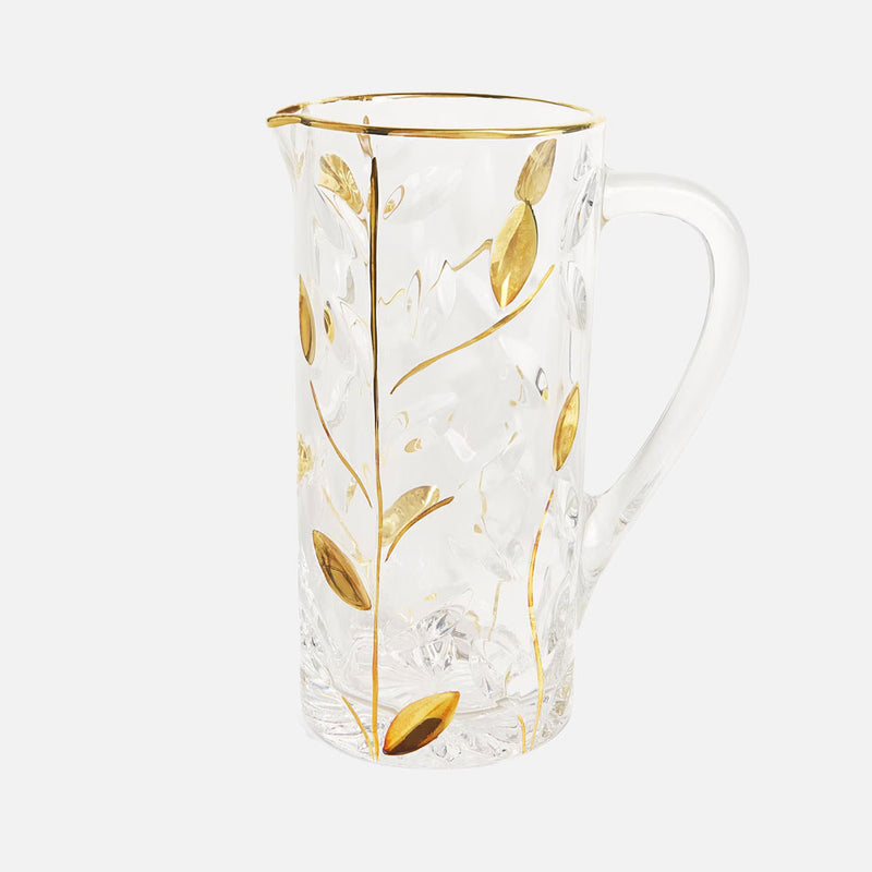 Gold Leaves Crystal Jug