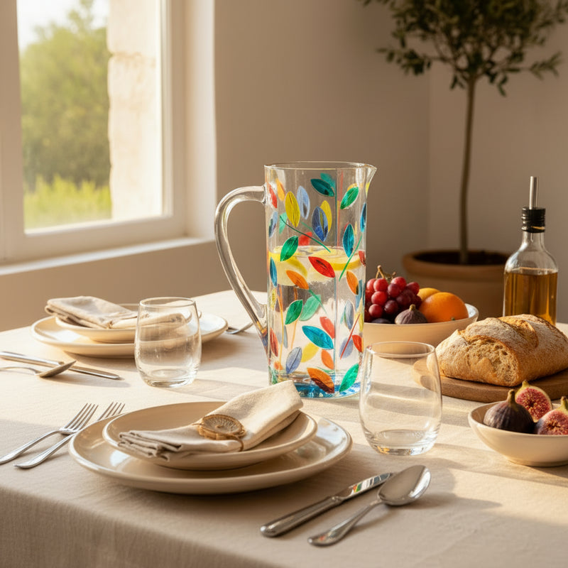 Rainbow Leaves Crystal Jug