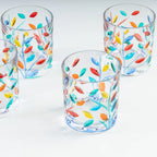 Rainbow Leaves Crystal Tumbler, Set of 4