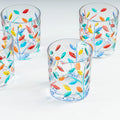 Rainbow Leaves Crystal Tumbler, Set of 4