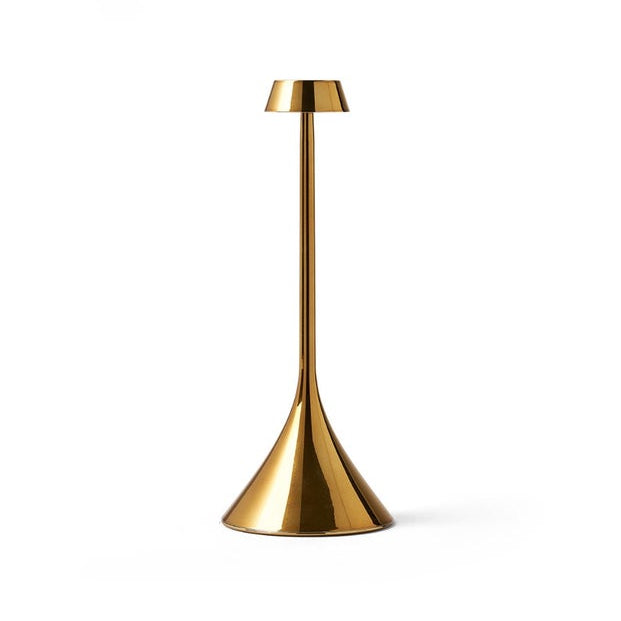 Steli Flat Dome Protable LED Table Lamp, Gold