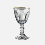 Mario Luca Giusti Dolce Vita Wine Glass, Gold Rim in synthetic crystal, front view
