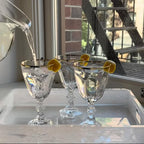 Dolce Vita Acrylic Wine Glass, Gold Rim