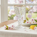 Dolce Vita Acrylic Wine Glass, Gold Rim