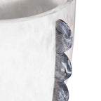 Como Black & White Scalloped Urn - Hand-Poured Marbleized Acrylic