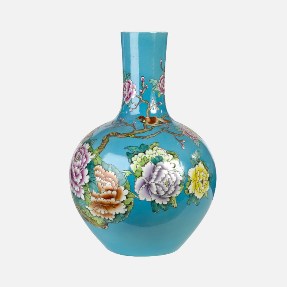 Classic Ball Body Light Blue Vase, 57cm
