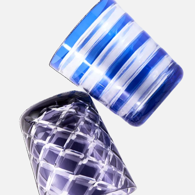 Cobalt Mix Glass Tumblers, Set of 6