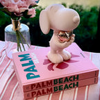 تمثال صغير على شكل قلب سنوبي - وردي/ذهبي