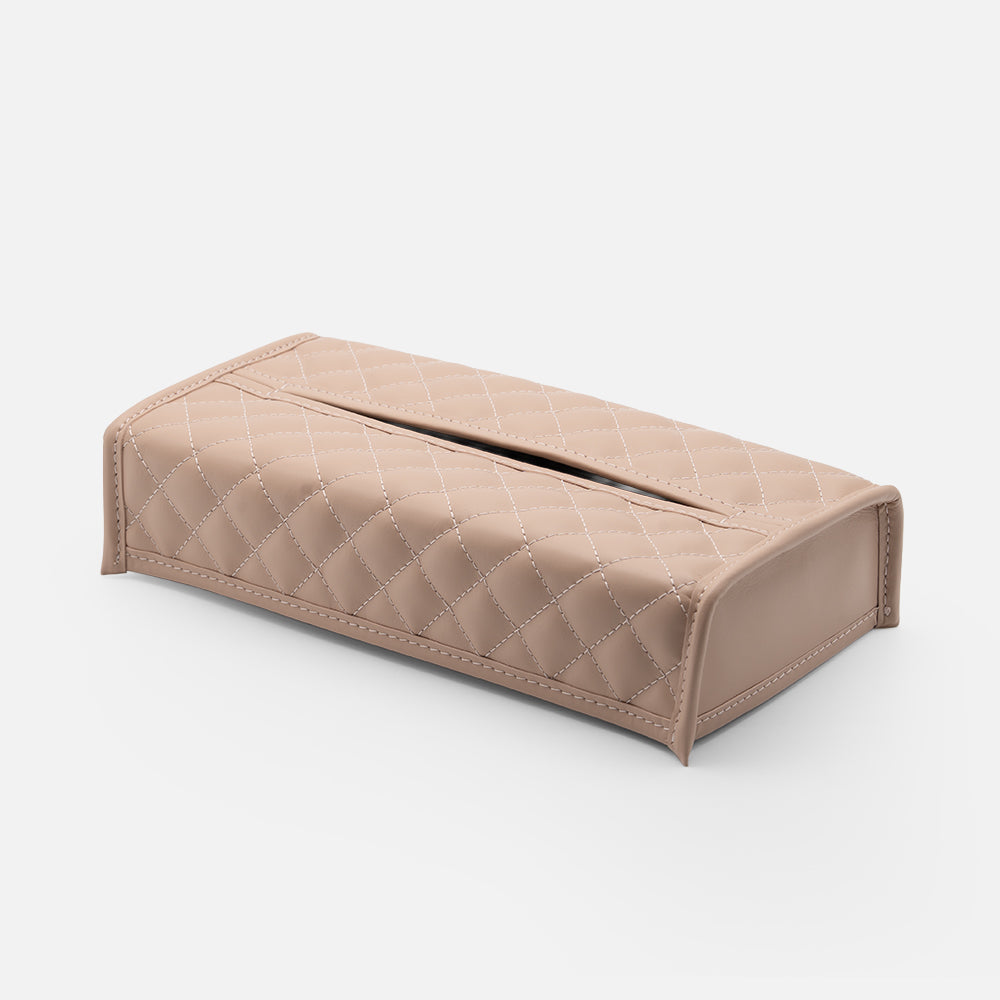 Riviere Elba Diamonds Rectangular Tissue Holder, Blush Pink, side view