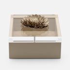 Fleur Dahlia Diamonds Square Box, Ivory, 17x17cm