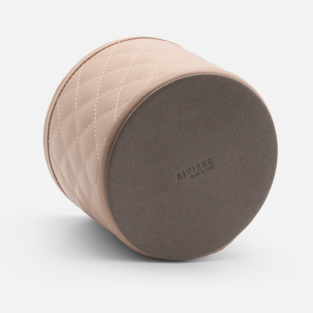 Jana Diamonds Leather Round Box, Blush Pink