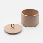 Jana Diamonds Leather Round Box, Blush Pink