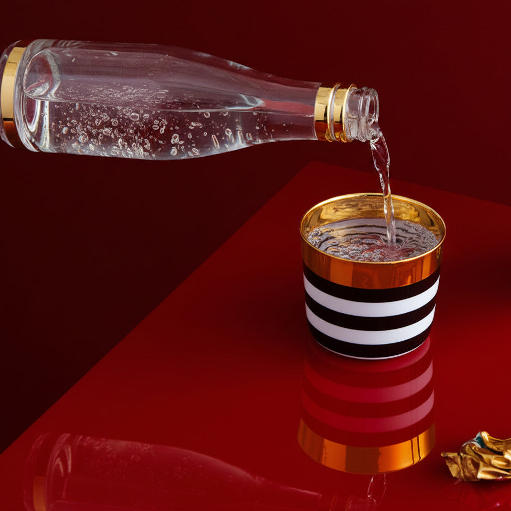 Sip-of-Gold Cross Strips Champagne Goblet
