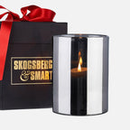 Skogsberg & Smart Silver Hurricane Lamp, Medium, front view 2